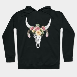 Cow skull floral 17 Hoodie